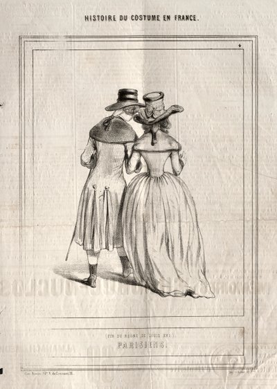 フランスの衣装の歴史：パリジャン、1843年。 作： Paul Gavarni
