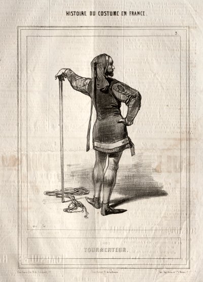 フランスの衣装の歴史：Tormentor、1843年。 作： Paul Gavarni