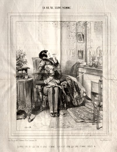若い男の生涯、1842年。 作： Paul Gavarni