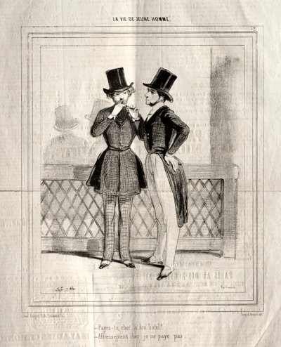 若い男の生涯、1842年。 作： Paul Gavarni