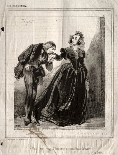 女優: 私たちの手にキスをしてくれませんか? 作： Paul Gavarni