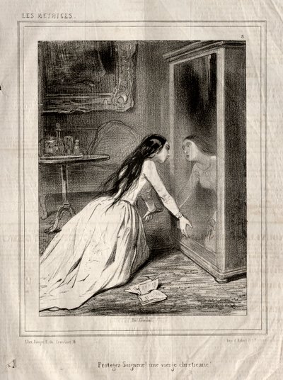 女優：主を守れ！ 1843年、クリスチャンの処女。 作： Paul Gavarni