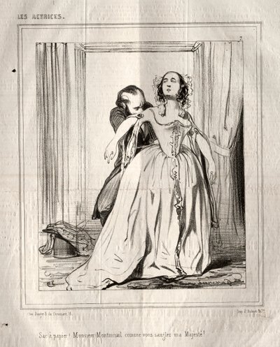 女優：紙袋！あなたが私の陛下をストラップするようにムッシュモンミレール！、1843。 作： Paul Gavarni