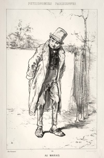 パリの生理：オーマレ、1869年。 作： Paul Gavarni