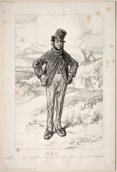パリの生理：1857-58（月曜日）。 作： Paul Gavarni