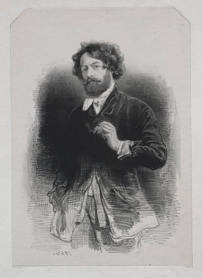 自画像、1842年。 作： Paul Gavarni