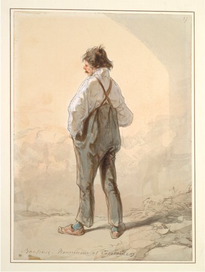 郊外：ストックレイザーとキャプテン、おそらく1859-1860。 作： Paul Gavarni