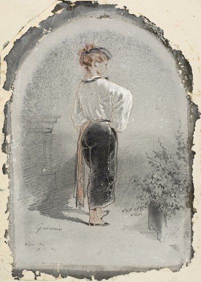 スペイン衣装の女性 作： Paul Gavarni