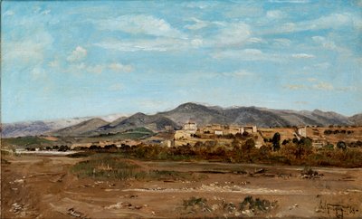 ローリスの村、デュランス川のほとりにあるボークルーズ、1868年 作： Paul Guigou