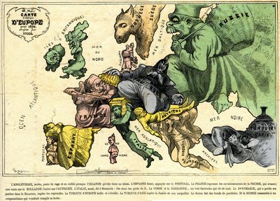 1870年のヨーロッパのDrolaticマップ 作： Paul Hadol