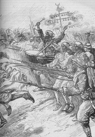 ジャニサリは全速力で、そして固定の銃剣で攻撃に突入しました、1902 作： Paul Hardy