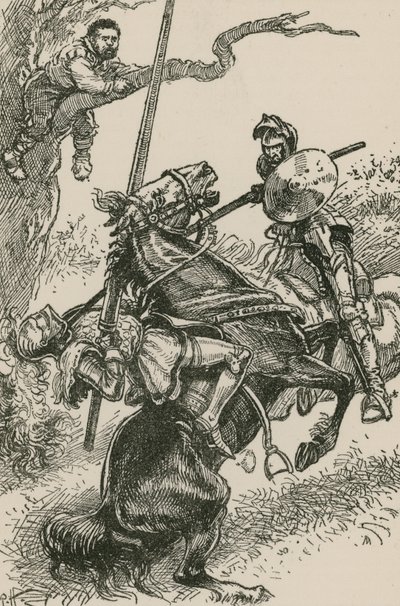 鏡の騎士は自分にも関わらず、馬のクラッパーを急いでいた 作： Paul Hardy