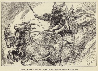 トールとタイアの山羊が描いたチャリオット 作： Paul Hardy