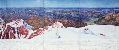 フランス・アルプス、エクリンス山脈のペルヴー山頂のパノラマ（グラビア）（404290も参照 作： Paul Helbronner