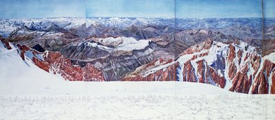 フランス・アルプス山脈のエクリンスキー山脈にあるペルヴー山頂の全景（グラビア）（404291も参照 作： Paul Helbronner