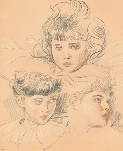 子供の肖像画のスケッチ、c1897 作： Paul Helleu