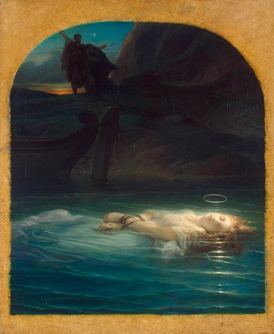 キリスト教徒の殉教者、ディオクレティアヌス帝の治世中にテヴェレ川で溺死、1853 年。 作： Paul Delaroche