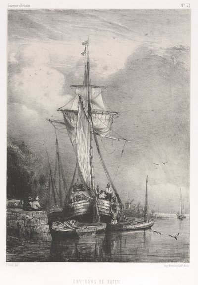 芸術家のお土産 (No. 78): Six Seascapes: Surroundings of Rouen 作： Paul Huet