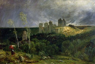 ピエールフォン城の廃墟、1861年 作： Paul Huet