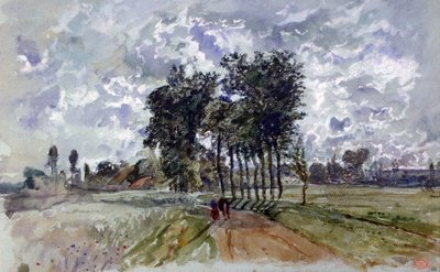 クレシーへの道、1857 作： Paul Huet