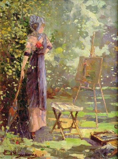アーティストのモデル（パネル 作： Paul Huysmans