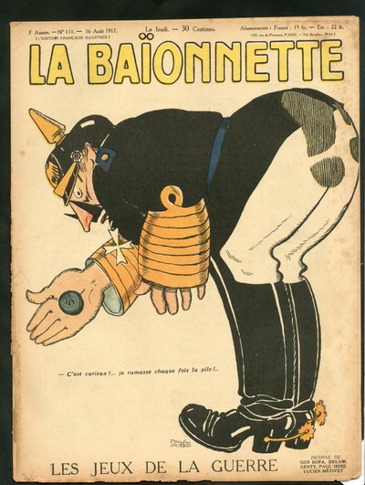 La Baionnette "の表紙、カラフルな風刺画 作： Paul Iribe