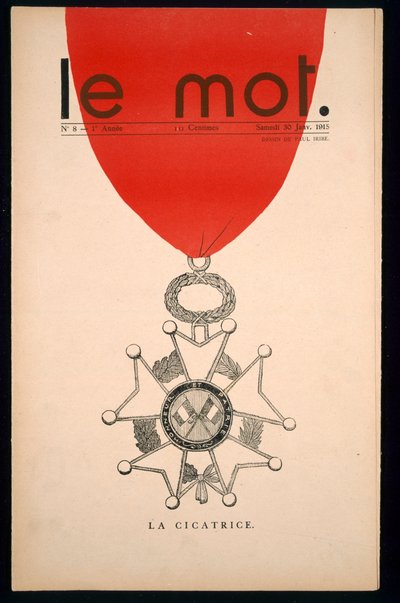 1915年1月30日土曜日、「Le Mot」の表紙、ラチカトリス 作： Paul Iribe