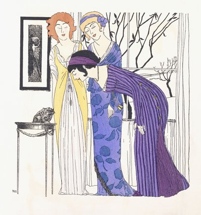 3人の女性と潜在的なプリンスチャーミング（カエルとして） 作： Paul Iribe