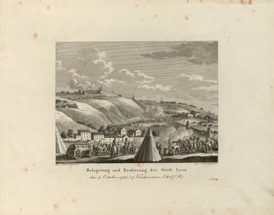 リヨン市の包囲と奪取: 1793 年 10 月 9 日、1816 年から 1818 年。 作： Paul Jacob Laminit