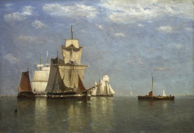 フラッシングに横たわる船、1869 作： Paul Jean Clays