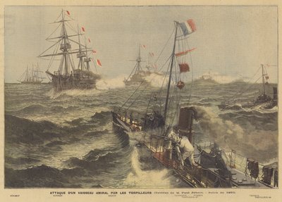 魚雷艇による旗艦への攻撃 作： Paul Jobert