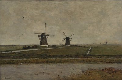 Overschieの近くに製粉所があるPolder 作： Paul Joseph Constantin Gabriel