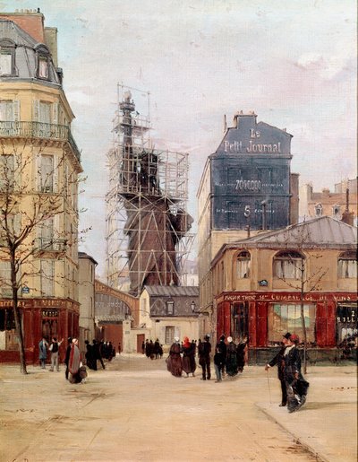 世界を照らすリベルテ フレデリック・オーギュスト・バルトルディ（1834-1905）が、1883年にニューヨークへ出発する前に、パリのクーセル大通り近くのシャゼル通りにあるゲイエの鋳造所で作ったリベルテ像。ポール・ジョセフ・ヴィクター・ダルガの絵画 作： Paul Joseph Victor Dargaud