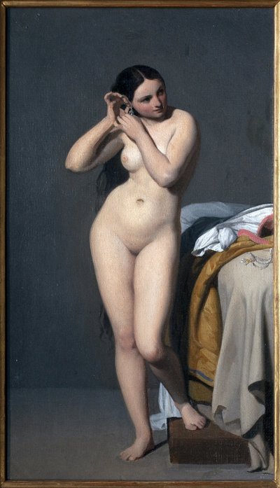 ネイキッドにはコンソールがあります。 Paul Jourdy (1805-1856) による絵画、キャンバスに油彩。 フランス美術 作： Paul Jourdy
