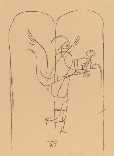 天才が小さな朝食を提供 天才が小さな朝食を提供、1920. 作： Paul Klee