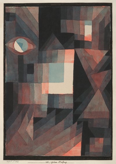 Abstract. Red/Green Gradation [垂直フォーマットのいくつかの辰砂を含む] 作： Paul Klee