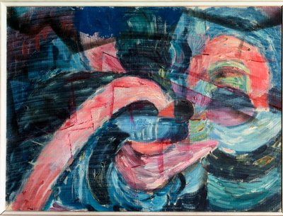 小川のほとりに到着し、橋を架ける - 絵画 作： Paul Klee