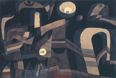 1921年、夜はグリーン・インディアン・レッド、薄暗い。 作： Paul Klee
