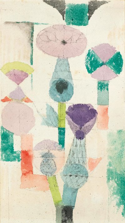 アザミの花を見る、1918年。 作： Paul Klee