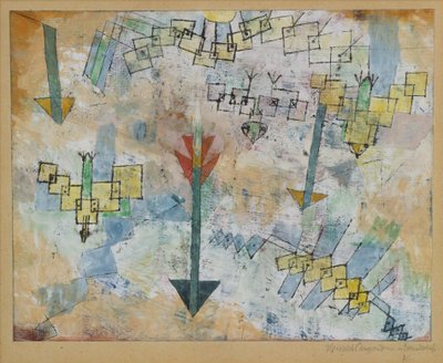 舞い降りる鳥と矢 作： Paul Klee