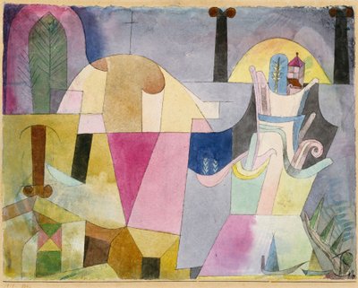 風景の中の黒い柱 作： Paul Klee