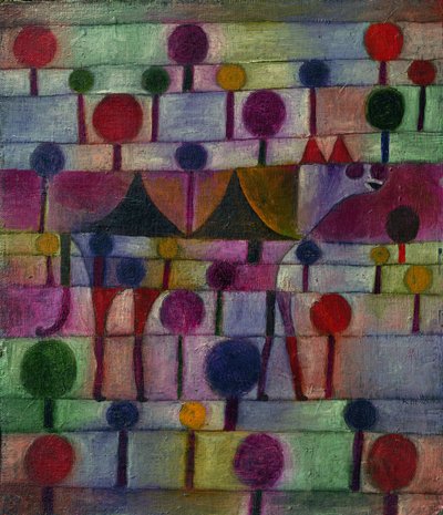 木のリズムの風景の中のラクダ、1920 作： Paul Klee