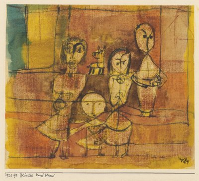 子供と犬、1920 作： Paul Klee