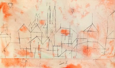 ゴシック様式の大聖堂のある都市 作： Paul Klee