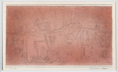 モミのある崖の寺院 作： Paul Klee