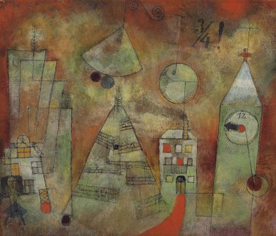 四分の一から十二の運命の時間三四十二十二の運命の時間、1922年。 作： Paul Klee