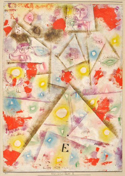 記念シートE Gedenkblatt E、1924。 作： Paul Klee
