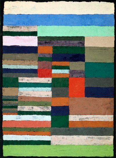 パウル・クレー (1879-1940) による個別化されたストライプの高度計、紙にパステル 作： Paul Klee