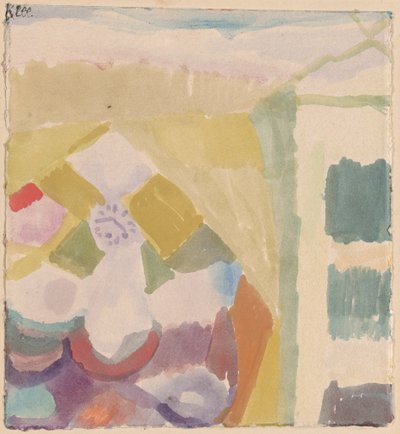 時計のあるインテリア 作： Paul Klee