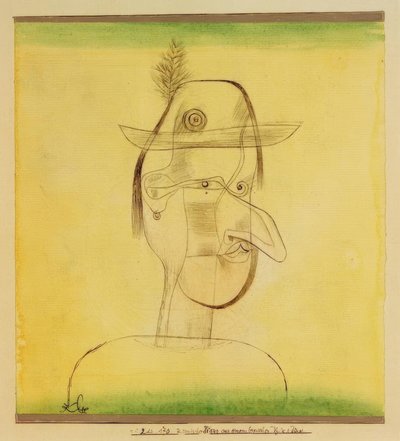 バイエルンの民俗劇の面白いキャラクター 作： Paul Klee